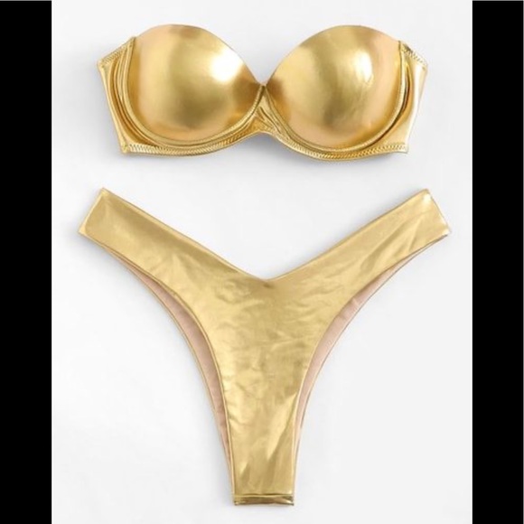 SHEIN Other - Metallic gold bikini